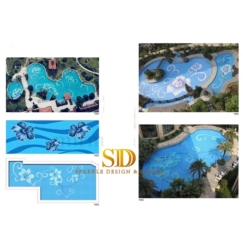 Resort/Club/Villa Indoor Pool Decoration Beautiful Art Glass Flowers/Flora for Big Swimming Pool Mosaic