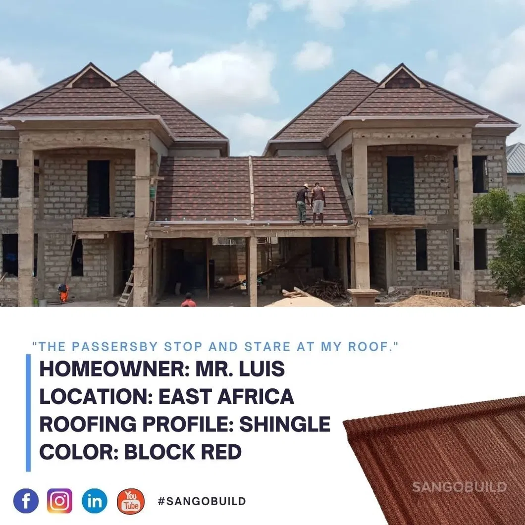 Sand Coated Interlocking Roof Panels Classical Type Galvalume Color Stone Coated Metal Roof Tile