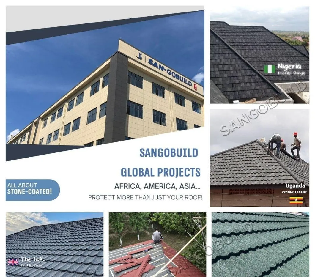 Sand Coated Interlocking Roof Panels Classical Type Galvalume Color Stone Coated Metal Roof Tile