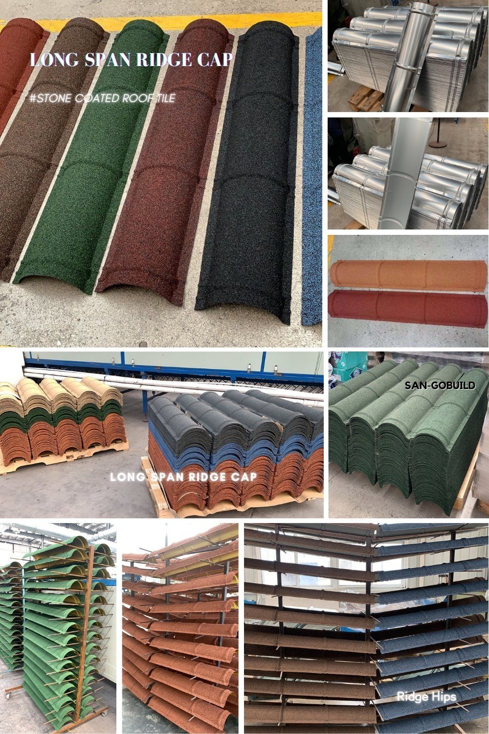 Sand Coated Metal Ridge Caps Long Span Roofing Tiles Color Coated Steel Ridge HIPS Roofing Sheet