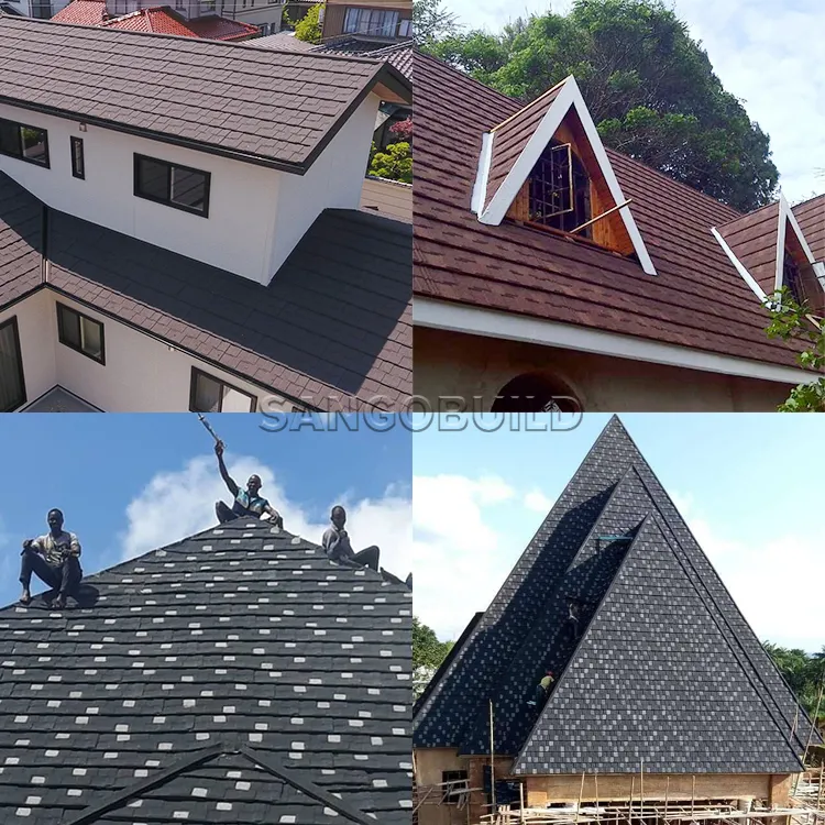 Shingle Design 1340*420mm Stone Coated Roofing Metal Shingle Roof Tile