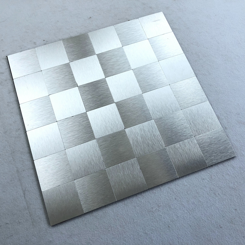 Silver Metallic Tile Sheets Stainless Steel & Aluminum Blend Mosaic Tiling Kitchen Designs Diamond Tiles Backsplash