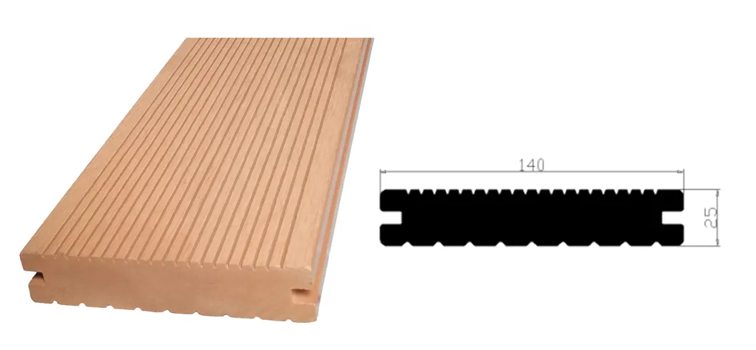 Solid Outdoor Composite Decking Wood Plastic Waterproof WPC Floor
