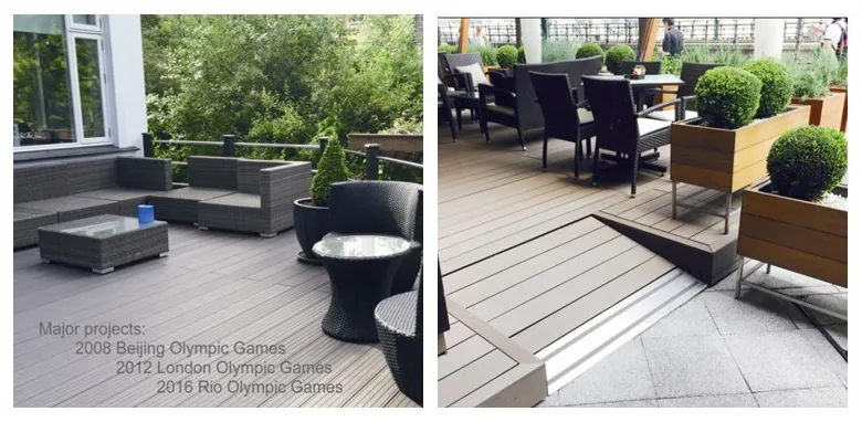 Solid Outdoor Composite Decking Wood Plastic Waterproof WPC Floor