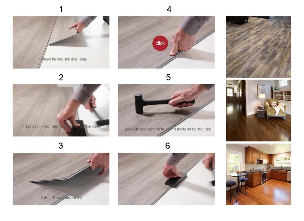 Sound Absorption Easylock Vinyl Plank Floor with IXPE