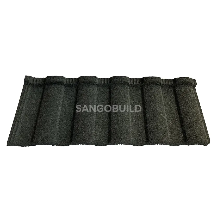 South Korean Colored Stone Coated Steel Roofing Sheets Noise Proof Heat Resistant Roof Tiles 1340 *420 mm