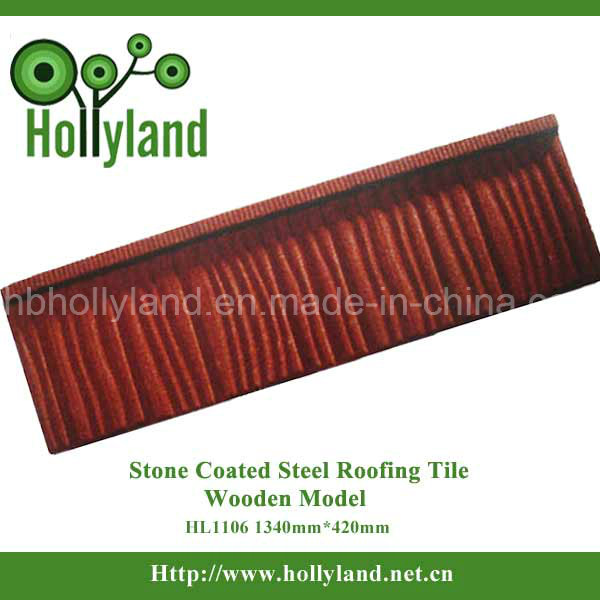 Steel Roof Tile with Stone Chips Coated (Wooden Tile)