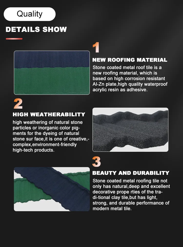 Stone Chips Coated Metal Roof Tile (Shingle type)