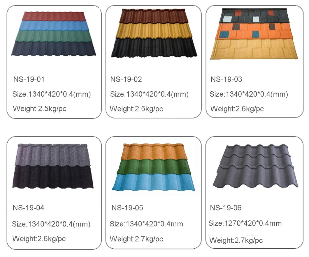 Stone Coated Metal Roof Tiles with Wind and Corrosion Resistance