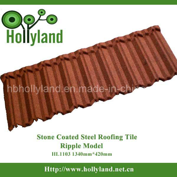 Stone Coated Metal Roofing Tile with Various Colors (Ripple Type)