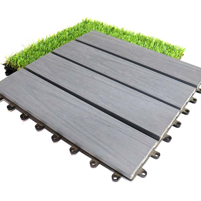 Style Selection Wood Flooring Tiles with Crack-Resistant DIY Style Morden/WPC Deck Tile Floor