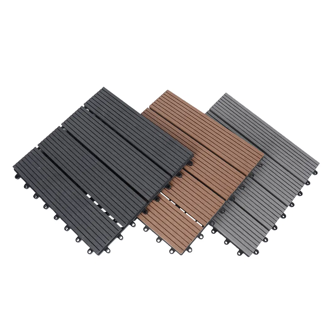 Style Selection Wood Flooring Tiles with Crack-Resistant DIY Style Morden/WPC Deck Tile Floor