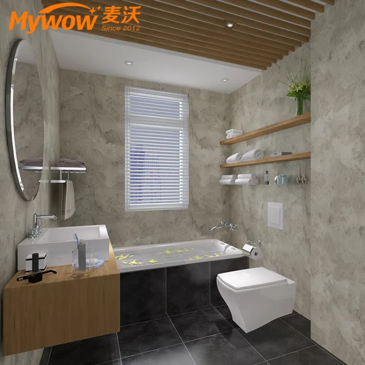 Sxp Wood Grain Self-Adhesive Floor Covering for Restroom