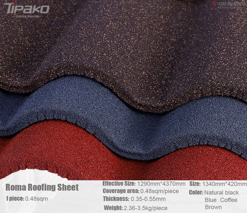 Telhados Sun Terracotta Stone Coated Metal Roof Tile in Nigeria