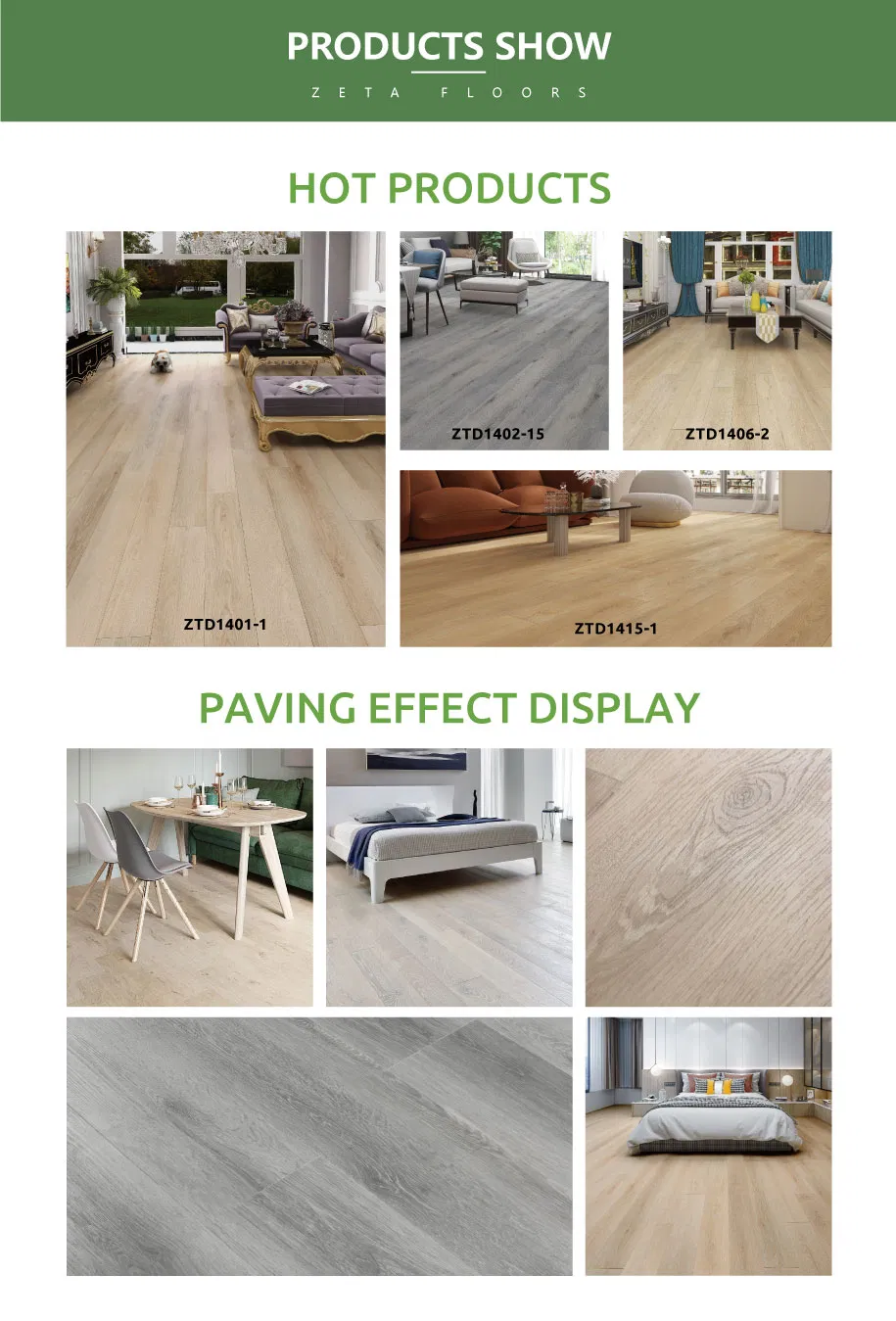 Thousands Style Color Fims Selections Quick Lock WPC Vinyl Plastic Wood Plank Flooring