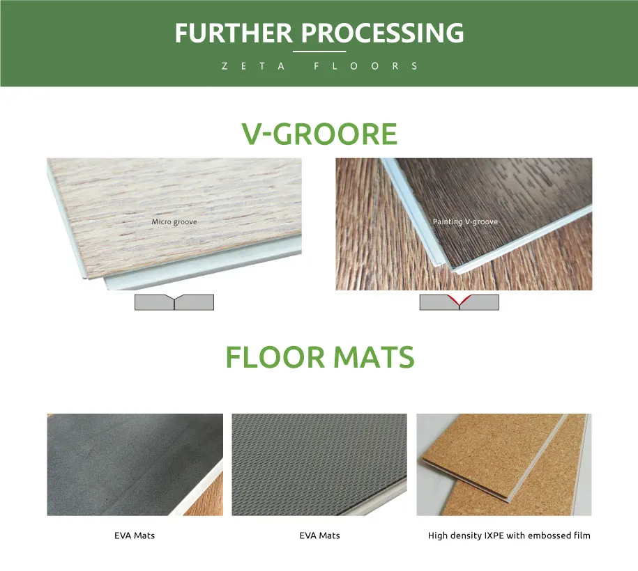 Thousands Style Color Fims Selections Quick Lock WPC Vinyl Plastic Wood Plank Flooring