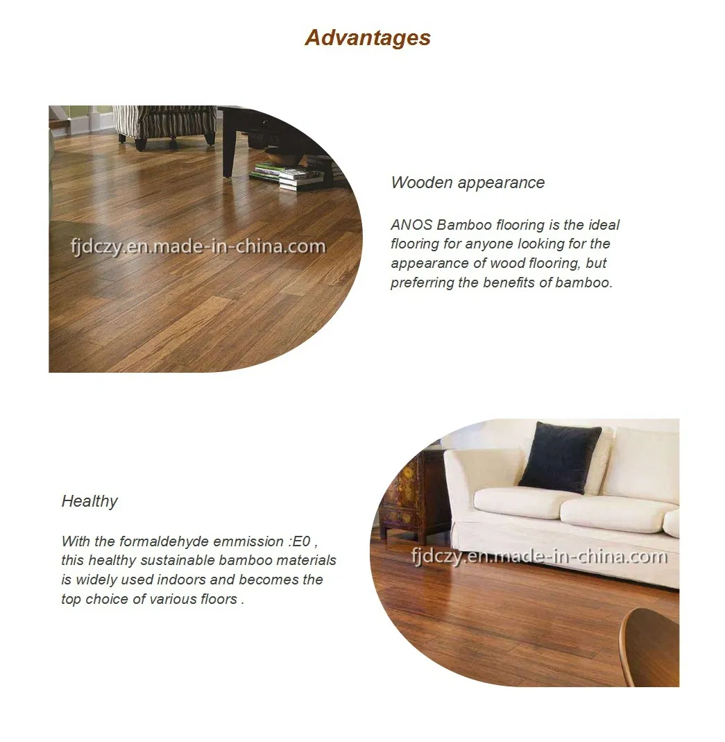 Top E0 Grade Soundproof Waterproof Indoor Bamboo Products Bamboo Flooring