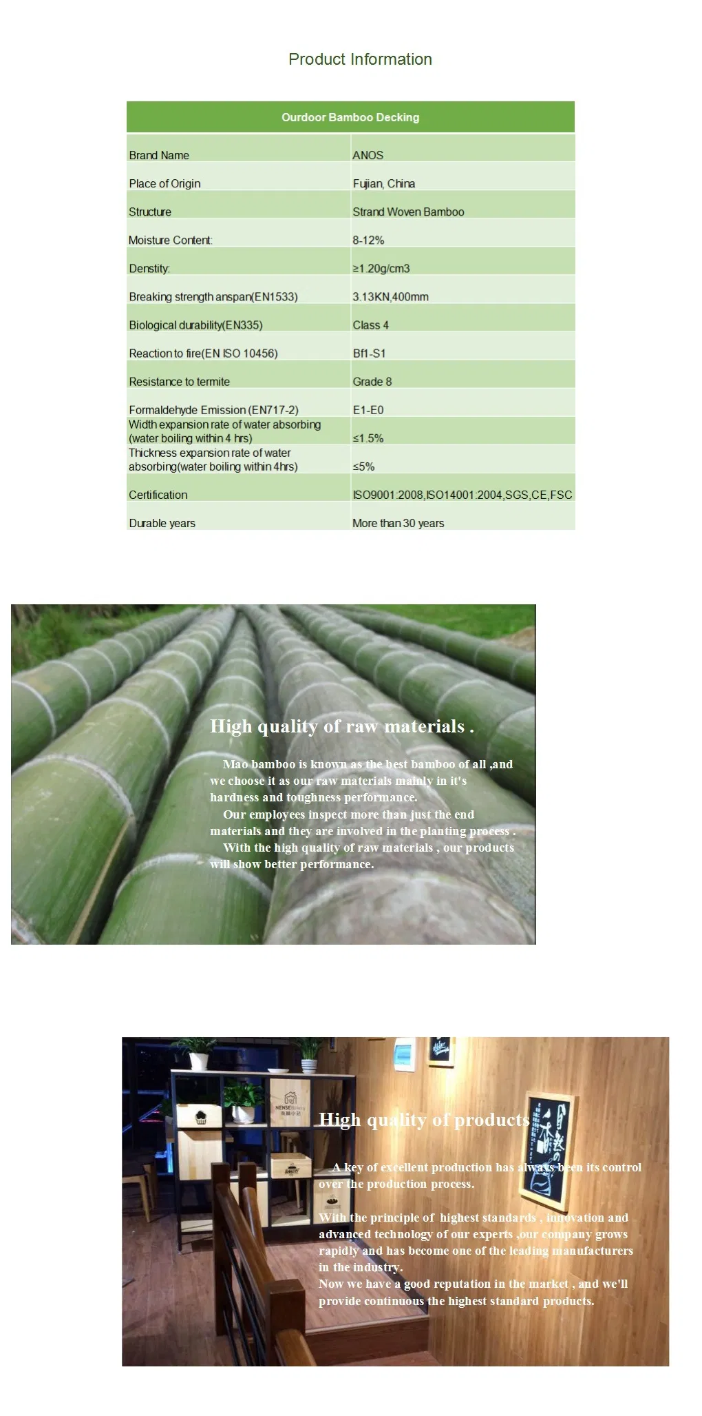 Top E0 Grade Soundproof Waterproof Indoor Bamboo Products Bamboo Flooring