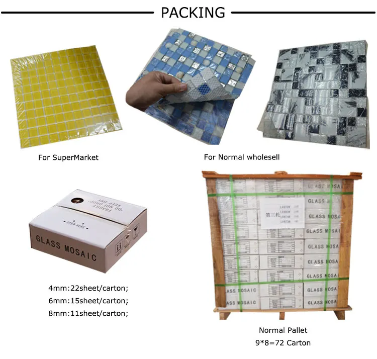 Wall Decoration Backsplash Loose Glass Arabesque Mosaic Tile