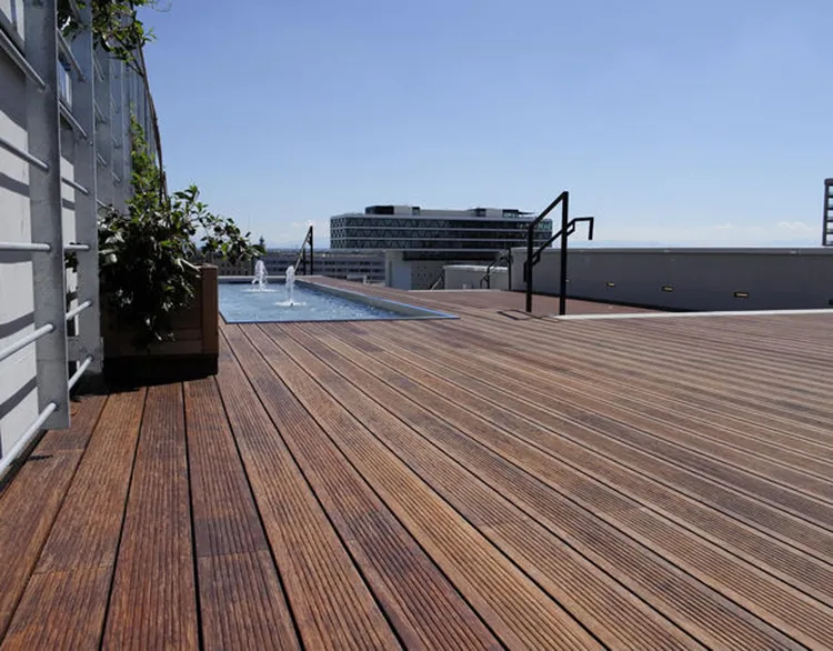Waterproof 18mm Strand Woven Bamboo Wood Flooring Outdoor Bamboo Decking Timber