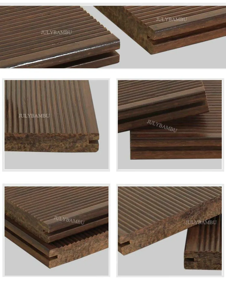 Waterproof 18mm Strand Woven Bamboo Wood Flooring Outdoor Bamboo Decking Timber