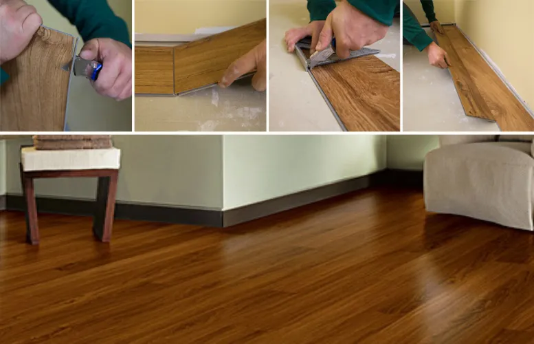 Waterproof Durable Diamond Click Vinyl PVC Thickness 4.2mm 1220mm*184mm Spc Flooring