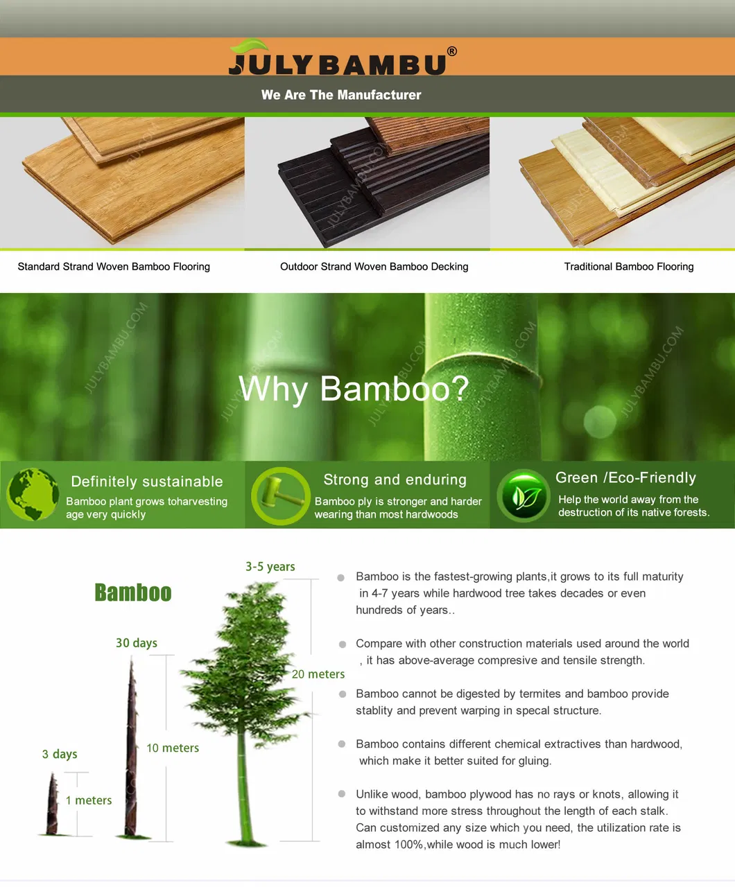 Waterproof Outdoor Building Materials Home Decoration Treated Bamboo Terrace Decking