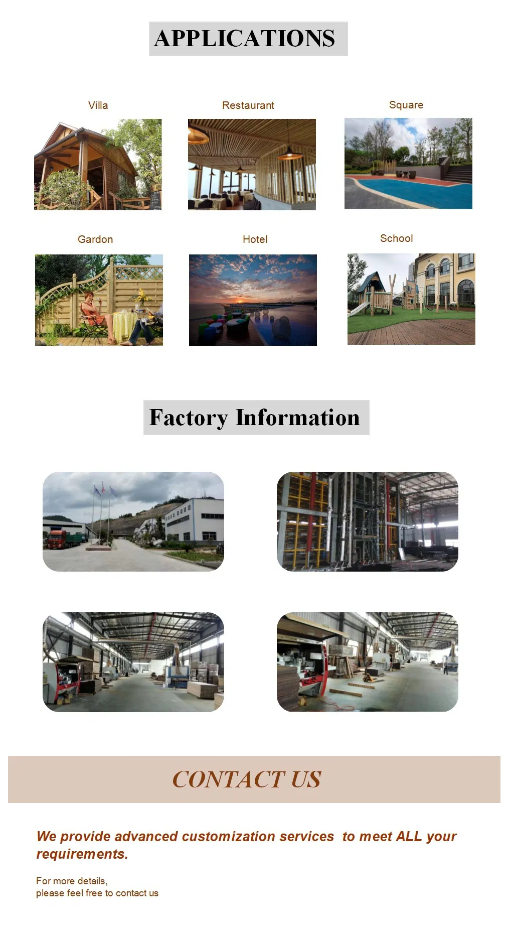 Waterproof Outdoor Construction & Decoration Building Materials Bamboo Floor
