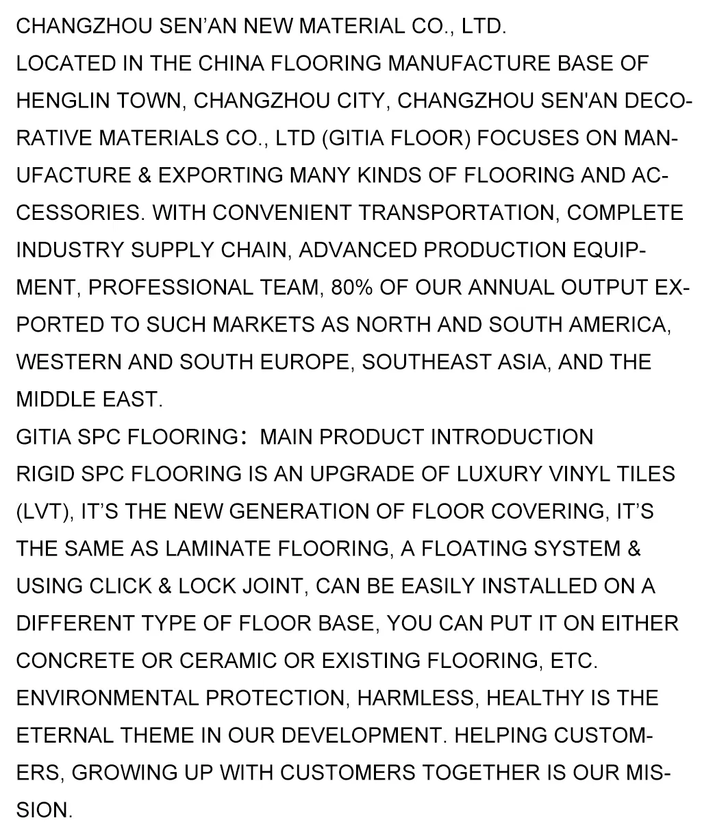 Waterproof Spc Wear Resistance PVC Vinyl Flooring