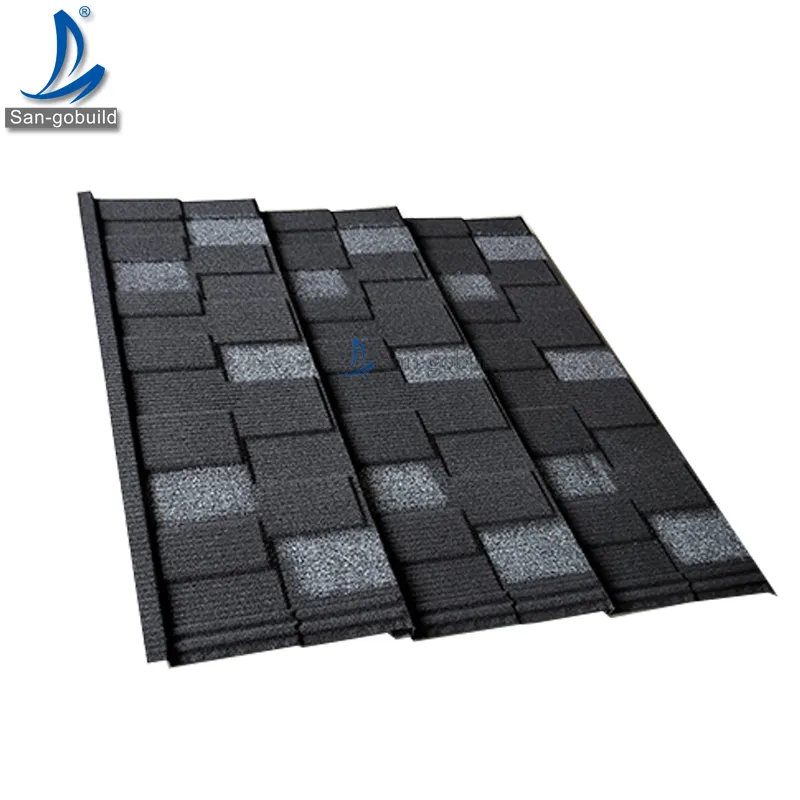 West Africa Colored Stone Coated Zinc Steel Roof Tiles Construction Roof Corrugated Tile Roofing 1340 *420 mm