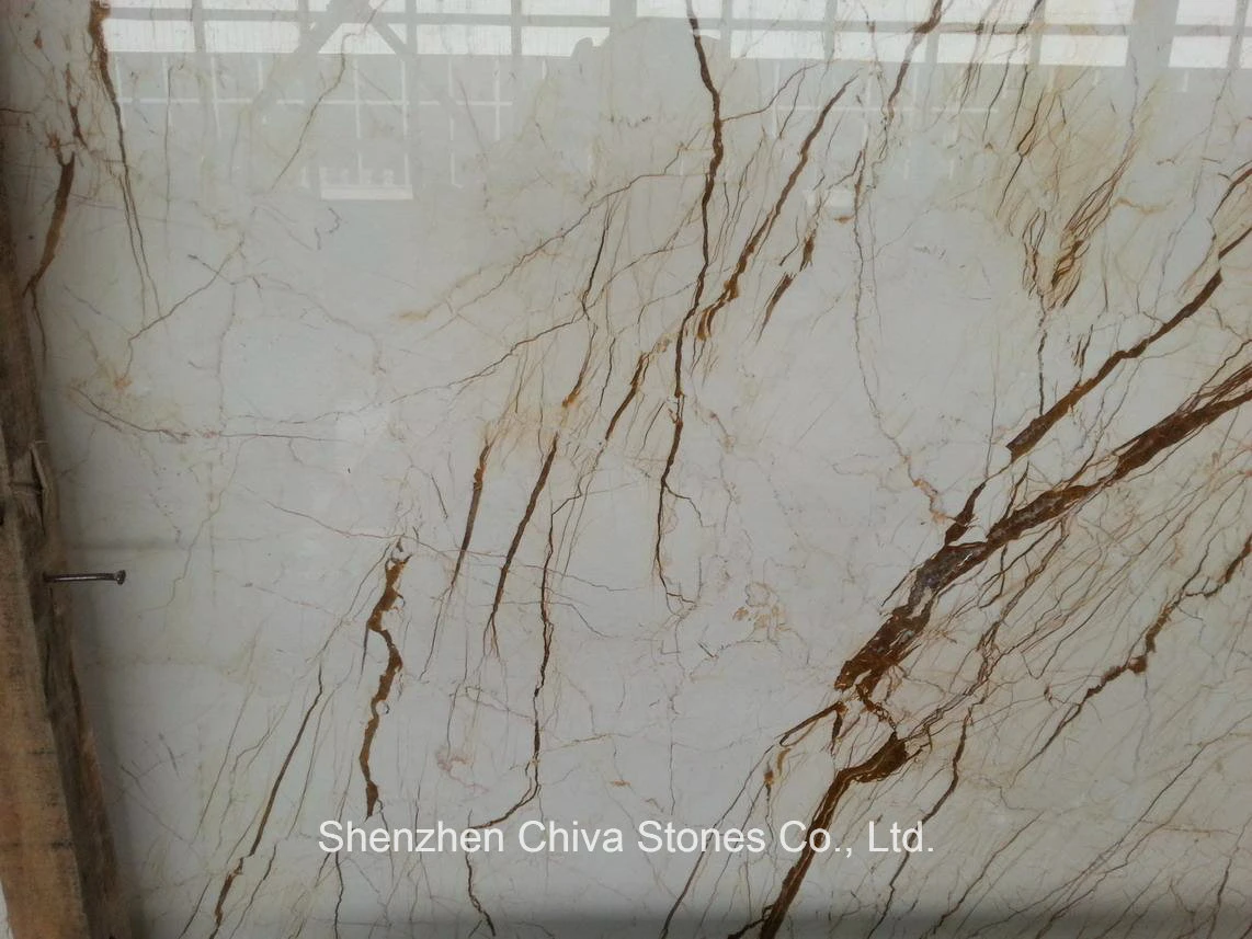 White Gold Marble Tiles for Hotel/Hallway/Villa Floor Paving Walling Tiles