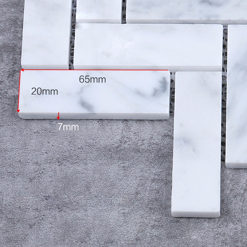 White Marble Carrara Mosaic Tile for Bathroom Wall Panel