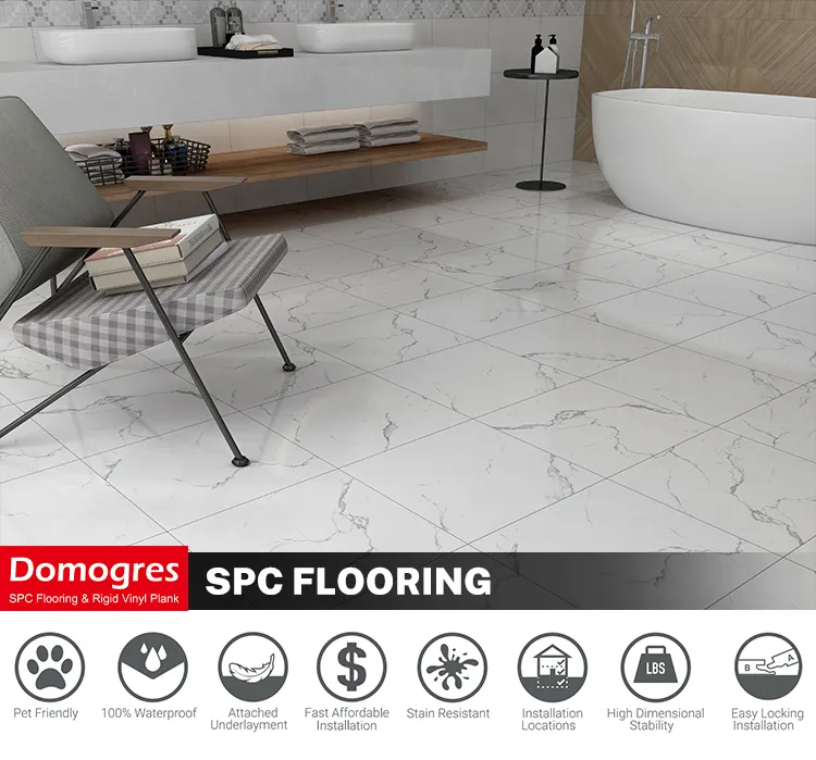 Wholesale Wood Veneer Waterproof Uniclic Rigid Vinyl Plank Spc Flooring