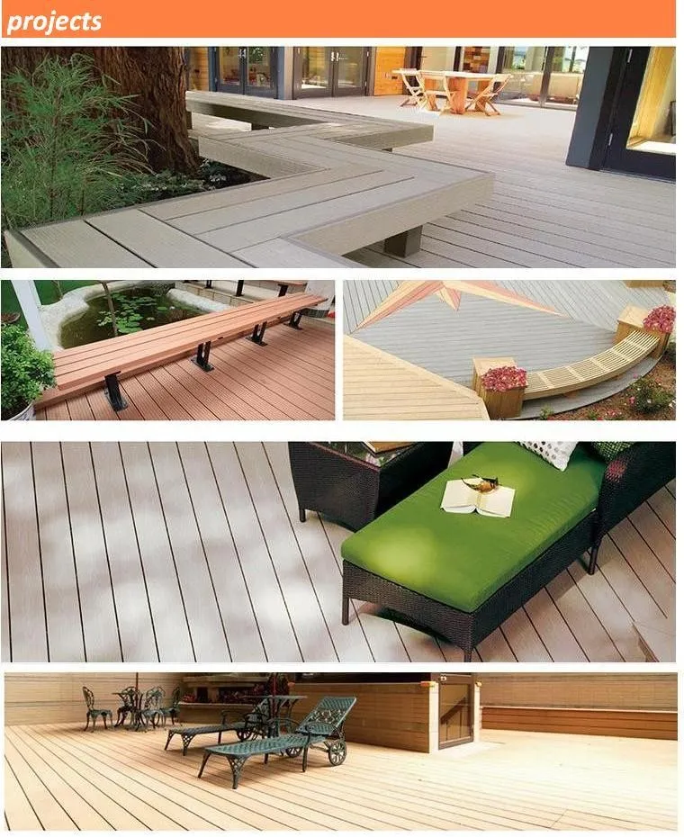 Wood Grain Outdoor Decking Mixed Colors Composite Terrace Floor