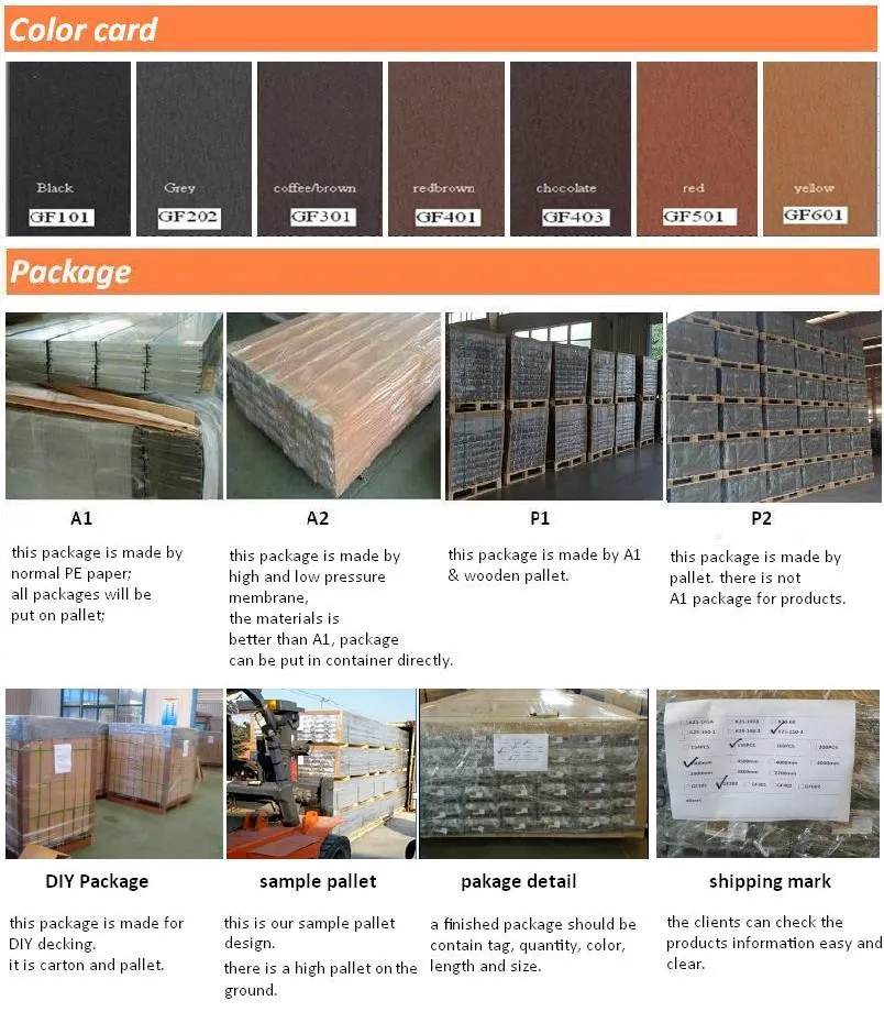 Wood Grain Outdoor Decking Mixed Colors Composite Terrace Floor