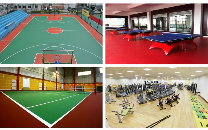 Wood Pattern Leisure Venues Flooring for Gyms, Weight Rooms