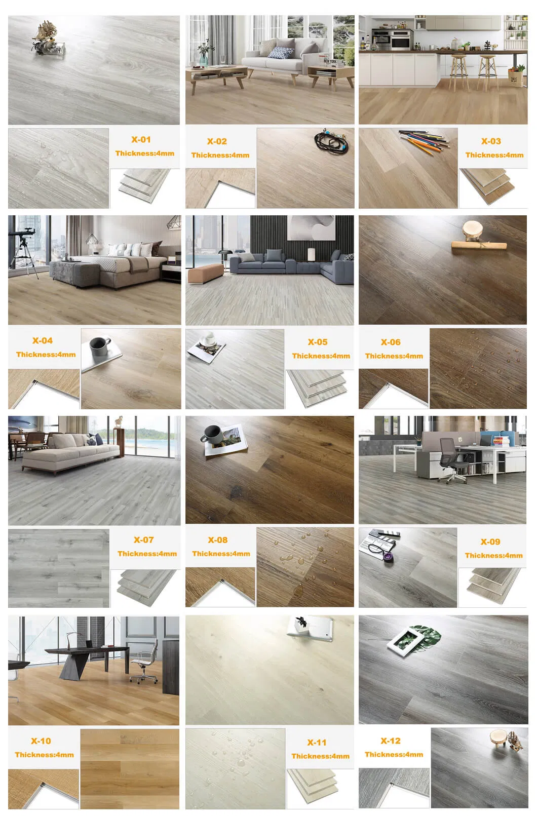 Wooden Design Interlocking Piso Laminados Interiores Spc Flooring Click Vinyl Plank