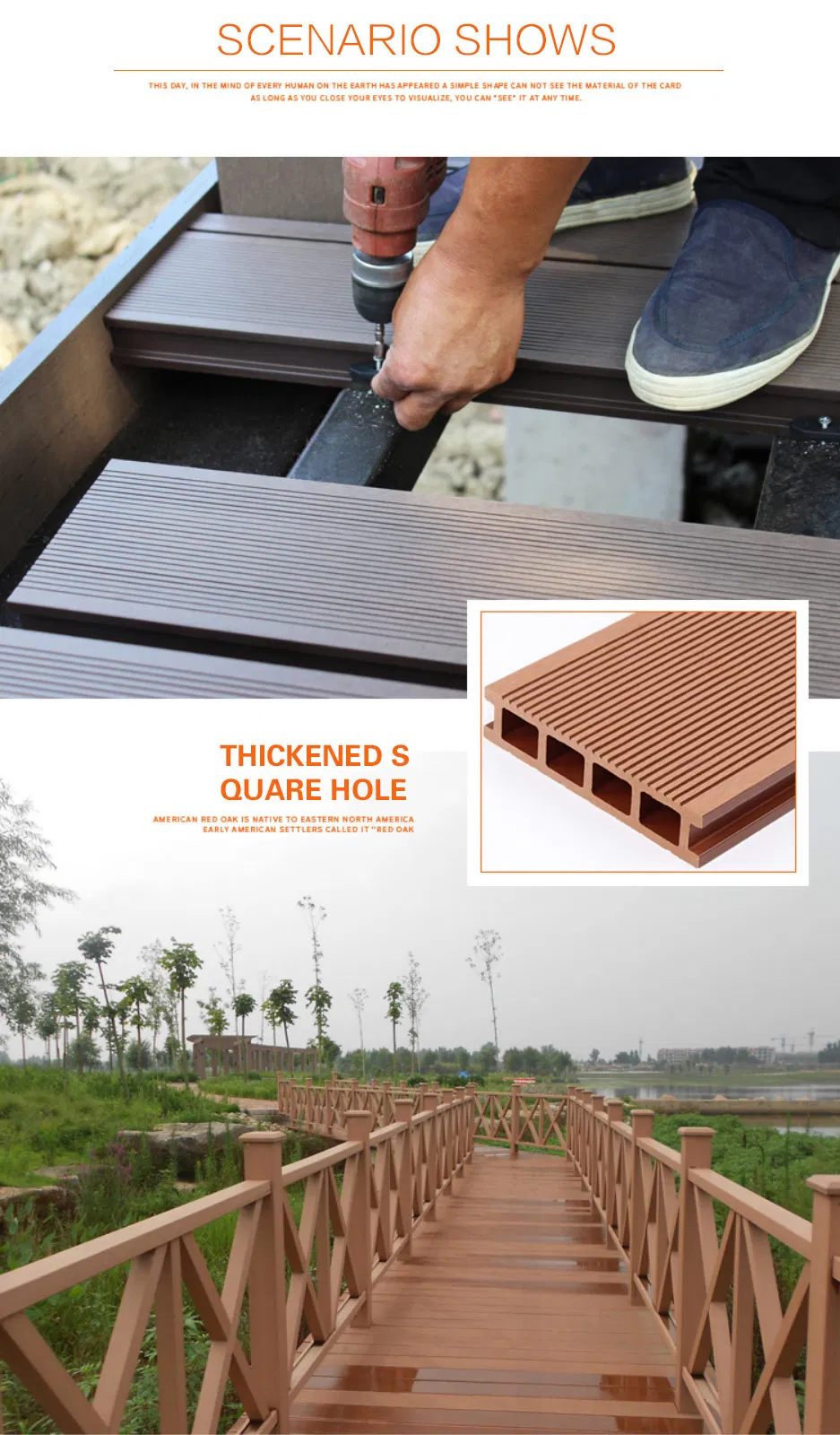 WPC Hollow Outdoor Composite Decking