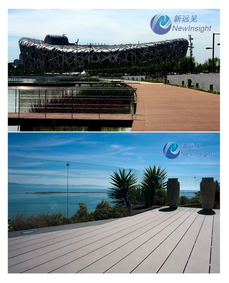 WPC Outdoor Decking WPC Flooring with CE SGS Fsc ISO Composite Wood Decking Hollow Flooring, Wood Plastic Composite Decking Plastic Lumber Decking Lhma081