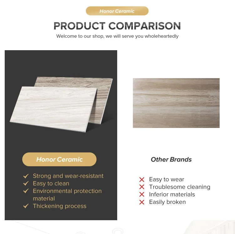 Zibo Honor Manufacturer Stock 300*600 Ceramic Tile Wooden for Indoors