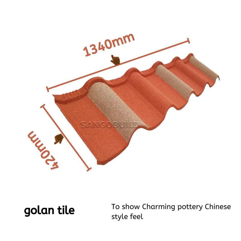 Zimbabwe Zambia Corrugated Roofing Sheet 1340 *420mm Stone Coated Roofing Tiles for Villa with Roof Accessories